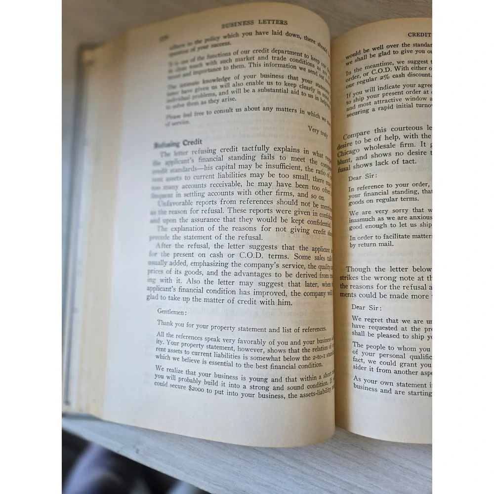 Vintage Business Letters book, hardcopy 1941,‎ desk display reference